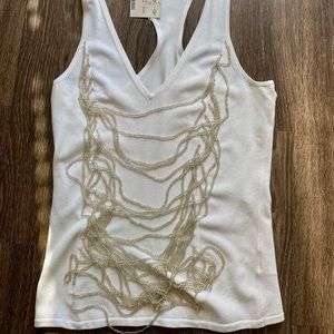 BeBe Racerback Beaded Tank - Small